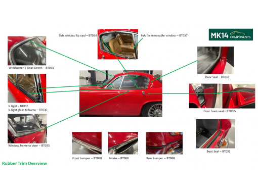 Rubber side window lip seal, per metre (3m/car) Image 2