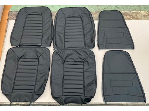 Seat cover black leather - Each Image 1