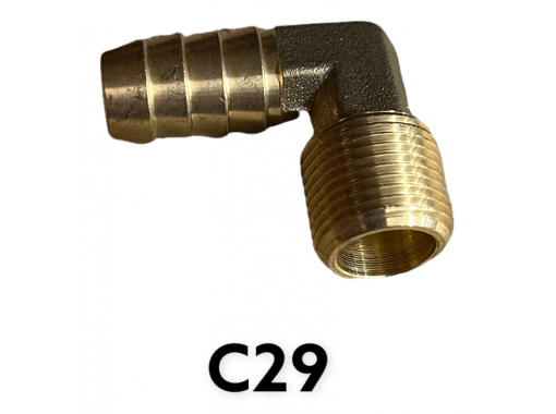 90 Degree Brass 3/8" BSP x 1/2" Hose Tail