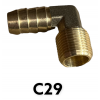 90 Degree Brass 3/8" BSP x 1/2" Hose Tail